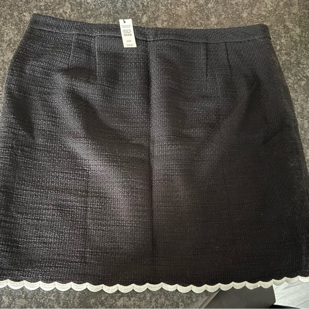 Talbots Black Pencil Skirt with white trim for Work